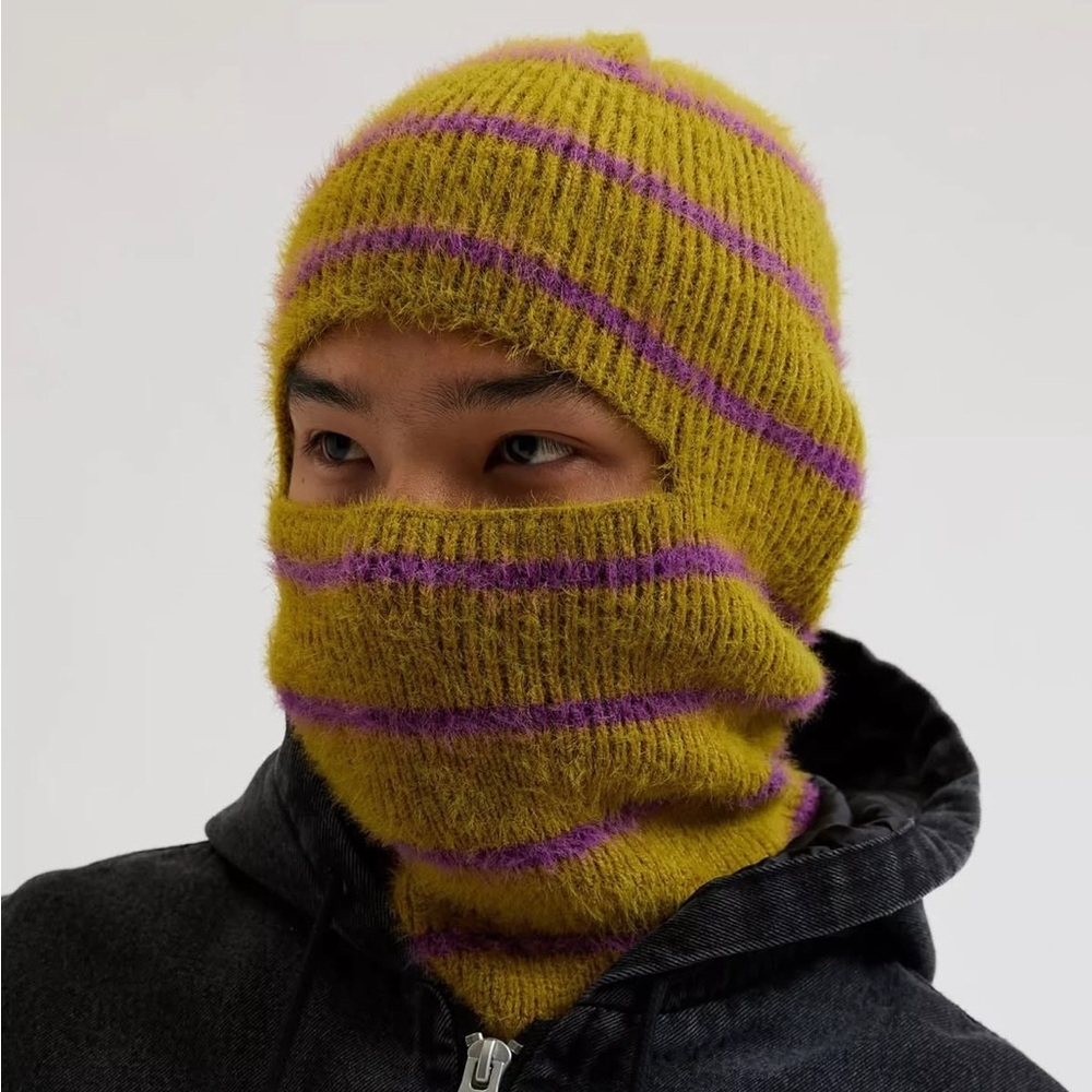 NWOT Free People Fuzzy Striped Balaclava